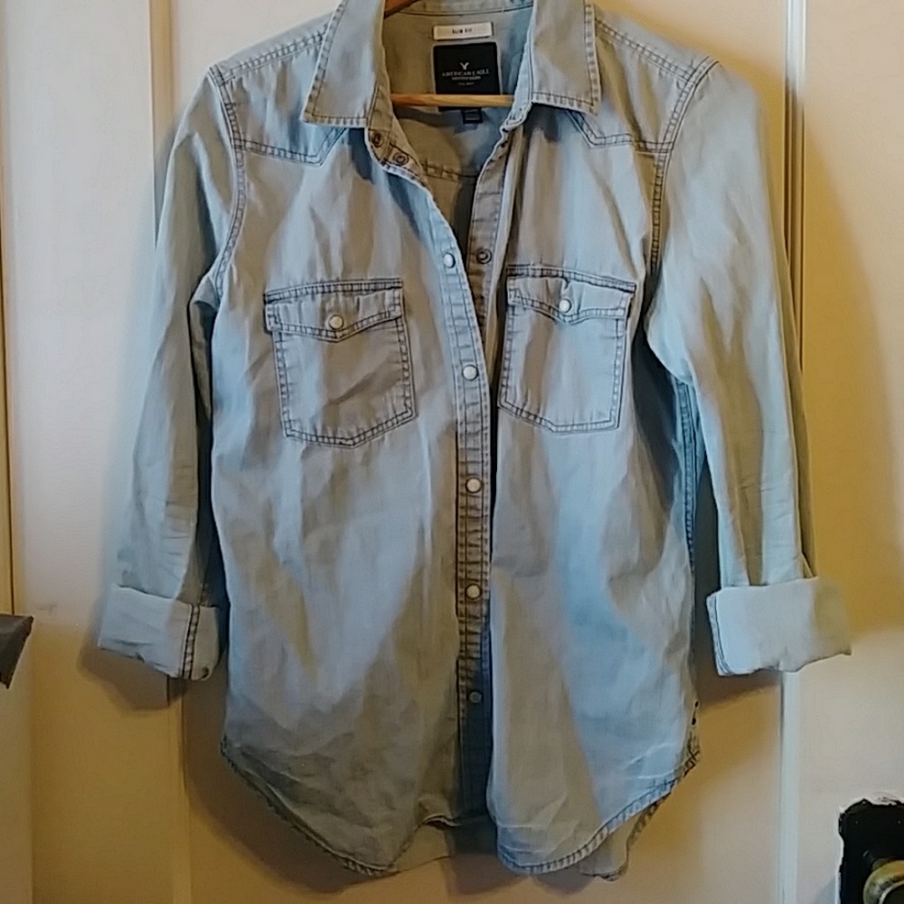 Blue button down shirt